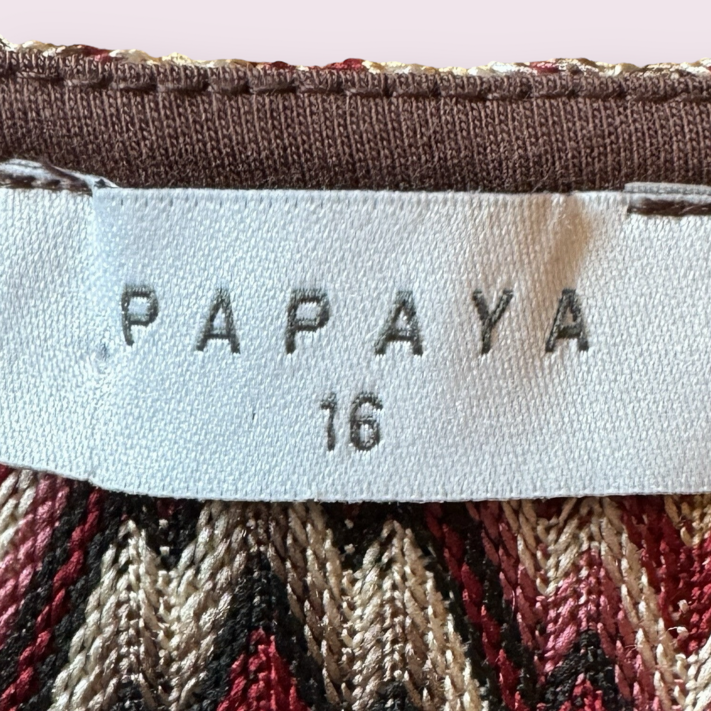 Papaya Multi Chevron Size 16 UK Short Sleeve Top Casual
