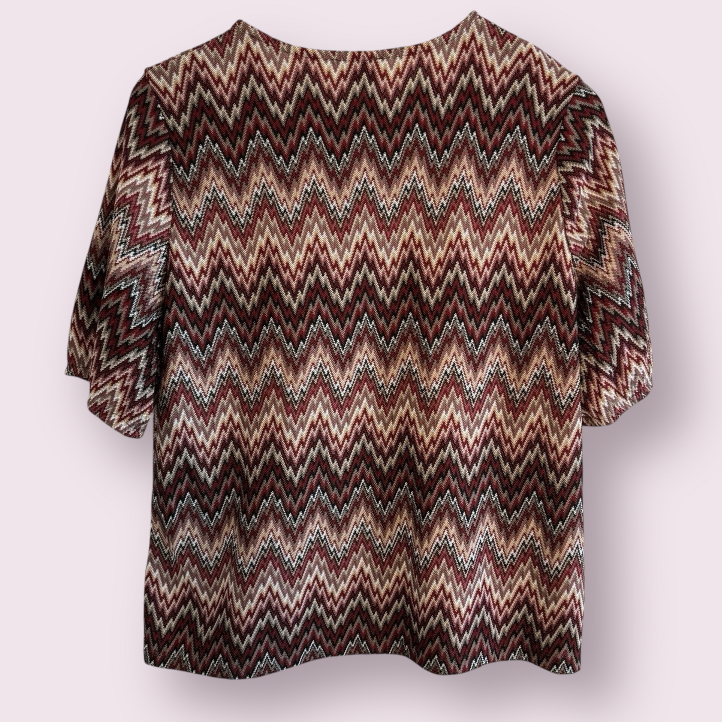 Papaya Multi Chevron Size 16 UK Short Sleeve Top Casual