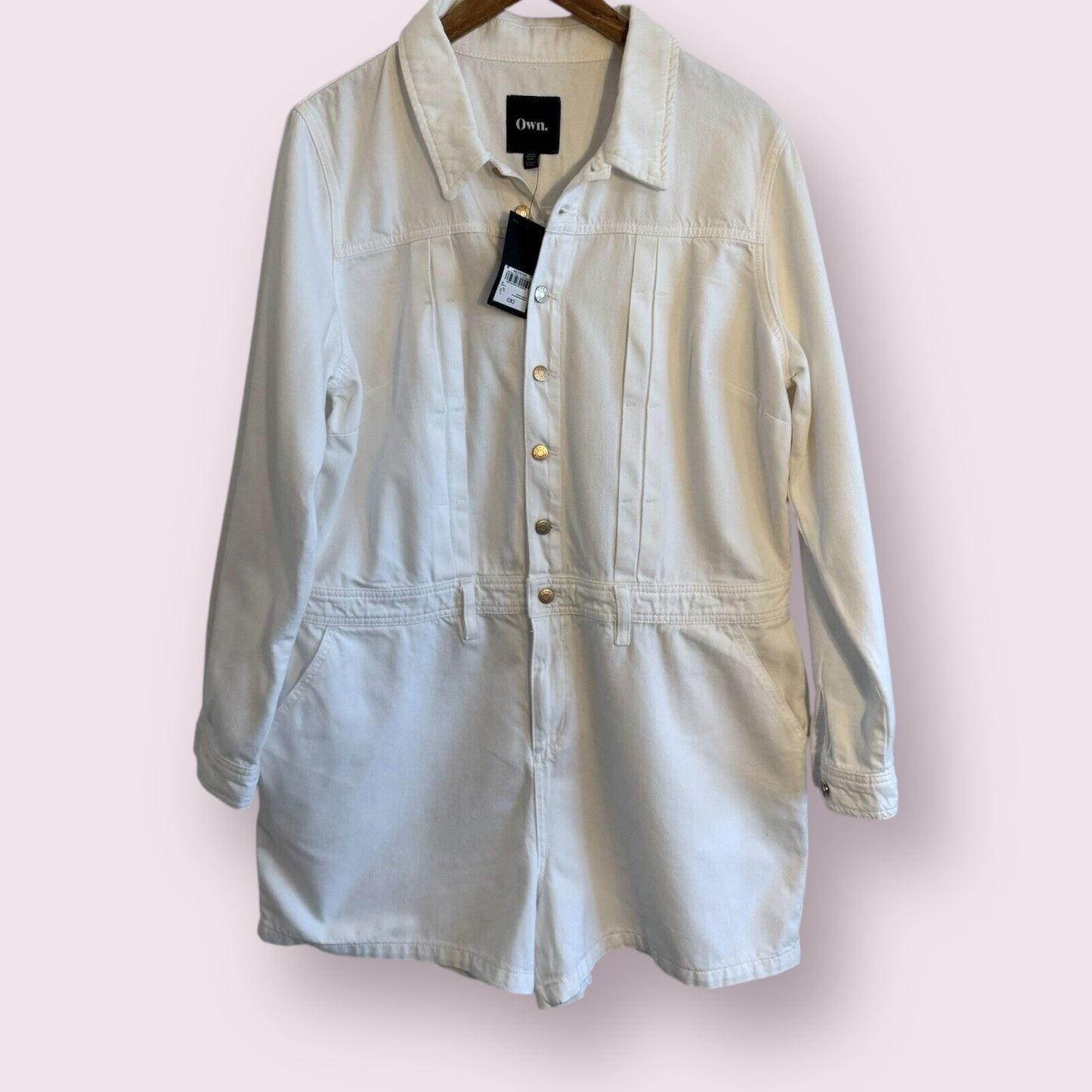 NEW Own (Next) White Size 16 UK Shirt Playsuit Denim RRP £82