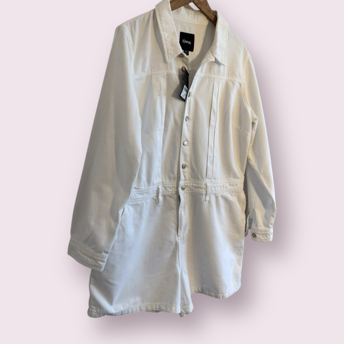 NEW Own (Next) White Size 16 UK Shirt Playsuit Denim RRP £82