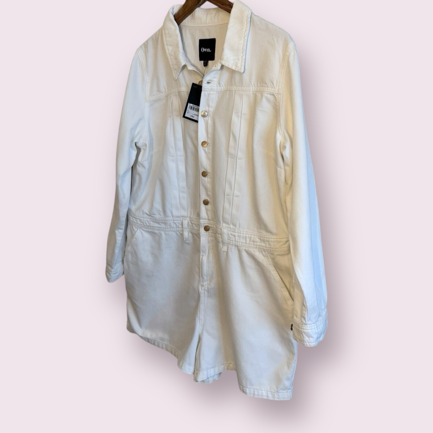 NEW Own (Next) White Size 16 UK Shirt Playsuit Denim RRP £82