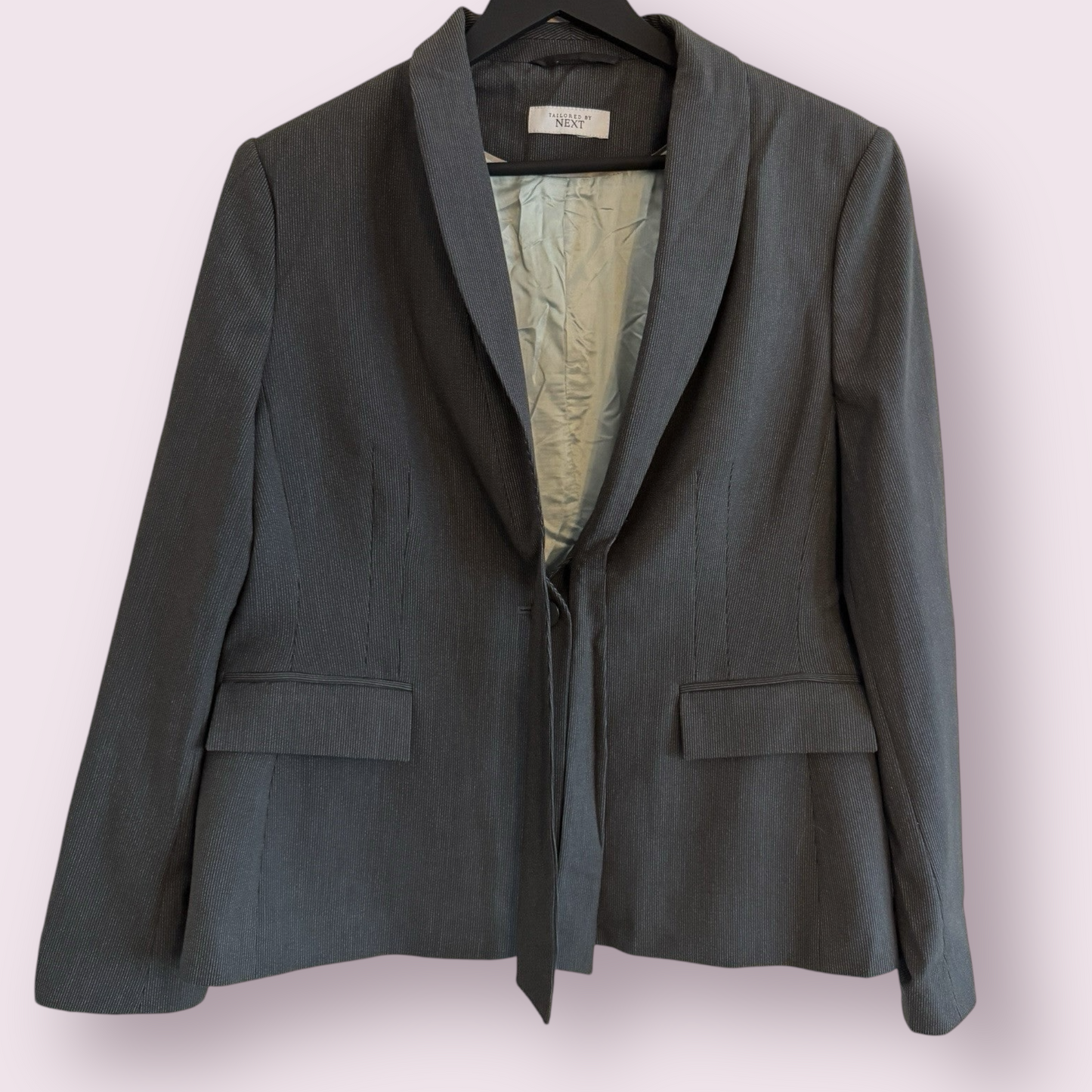 Next Grey Smart Size 18 UK Long Sleeve Lined Jacket Tailored