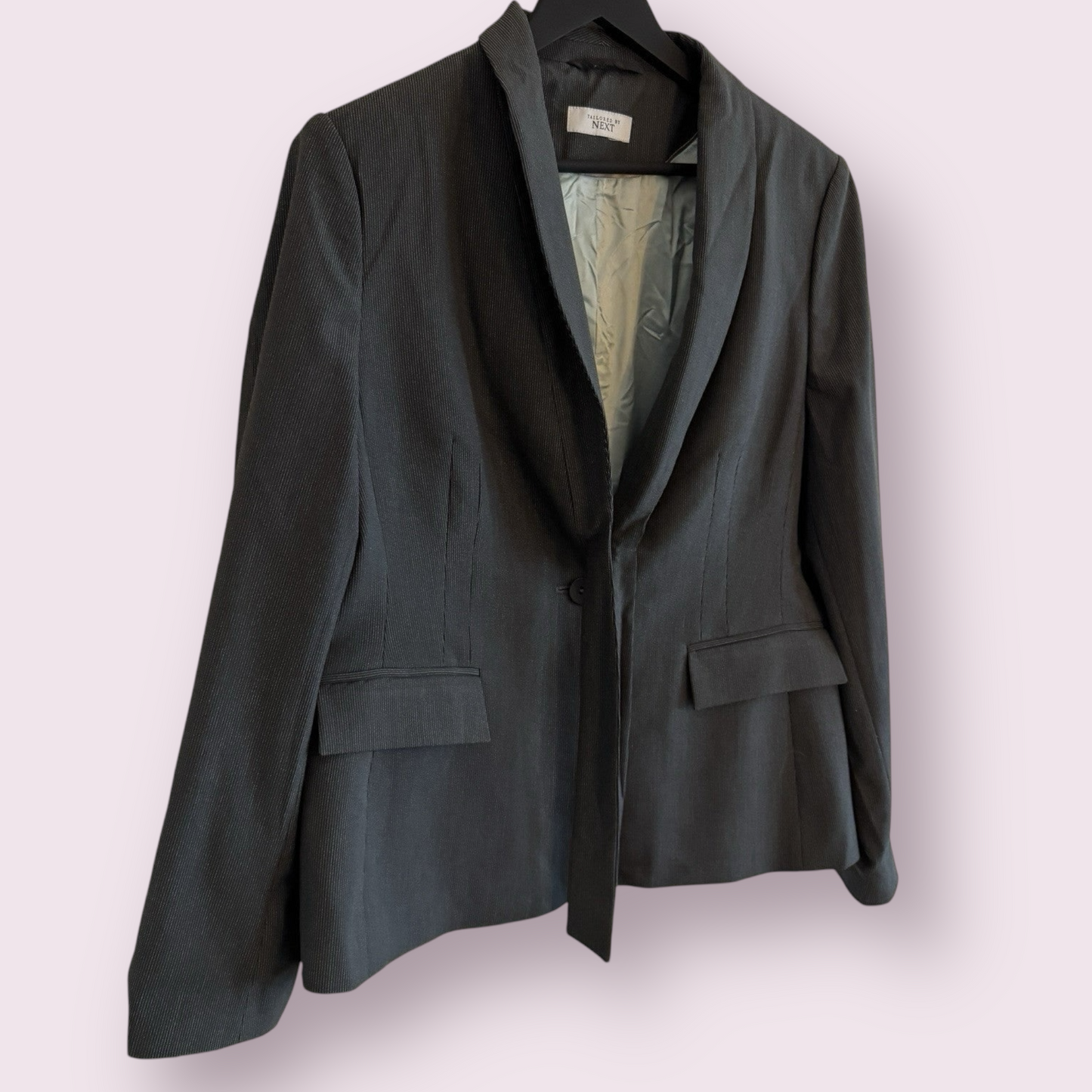 Next Grey Smart Size 18 UK Long Sleeve Lined Jacket Tailored