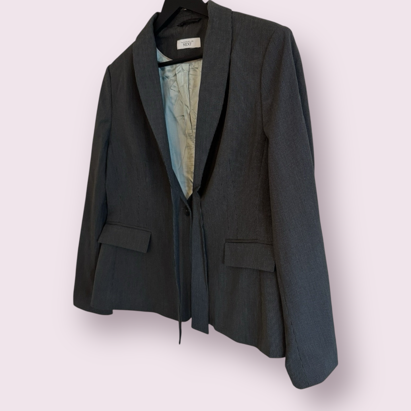 Next Grey Smart Size 18 UK Long Sleeve Lined Jacket Tailored