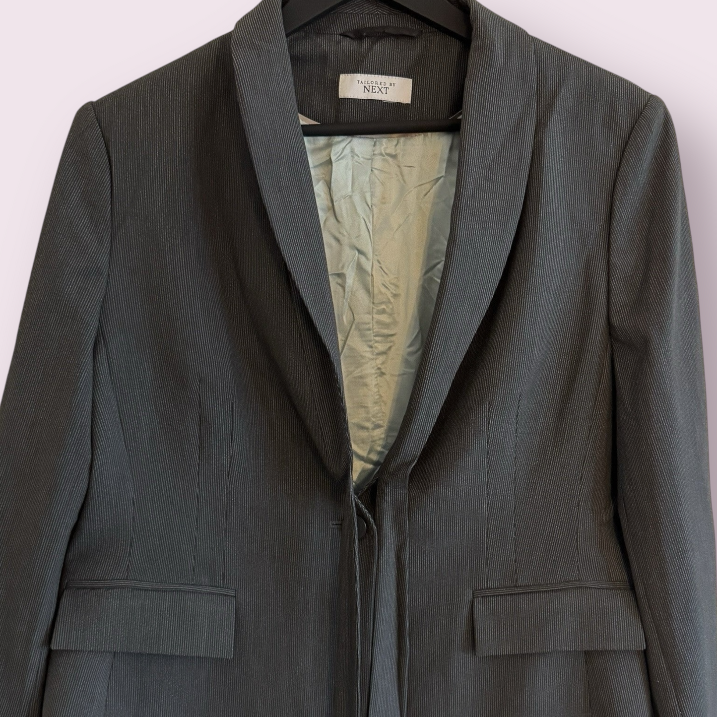 Next Grey Smart Size 18 UK Long Sleeve Lined Jacket Tailored