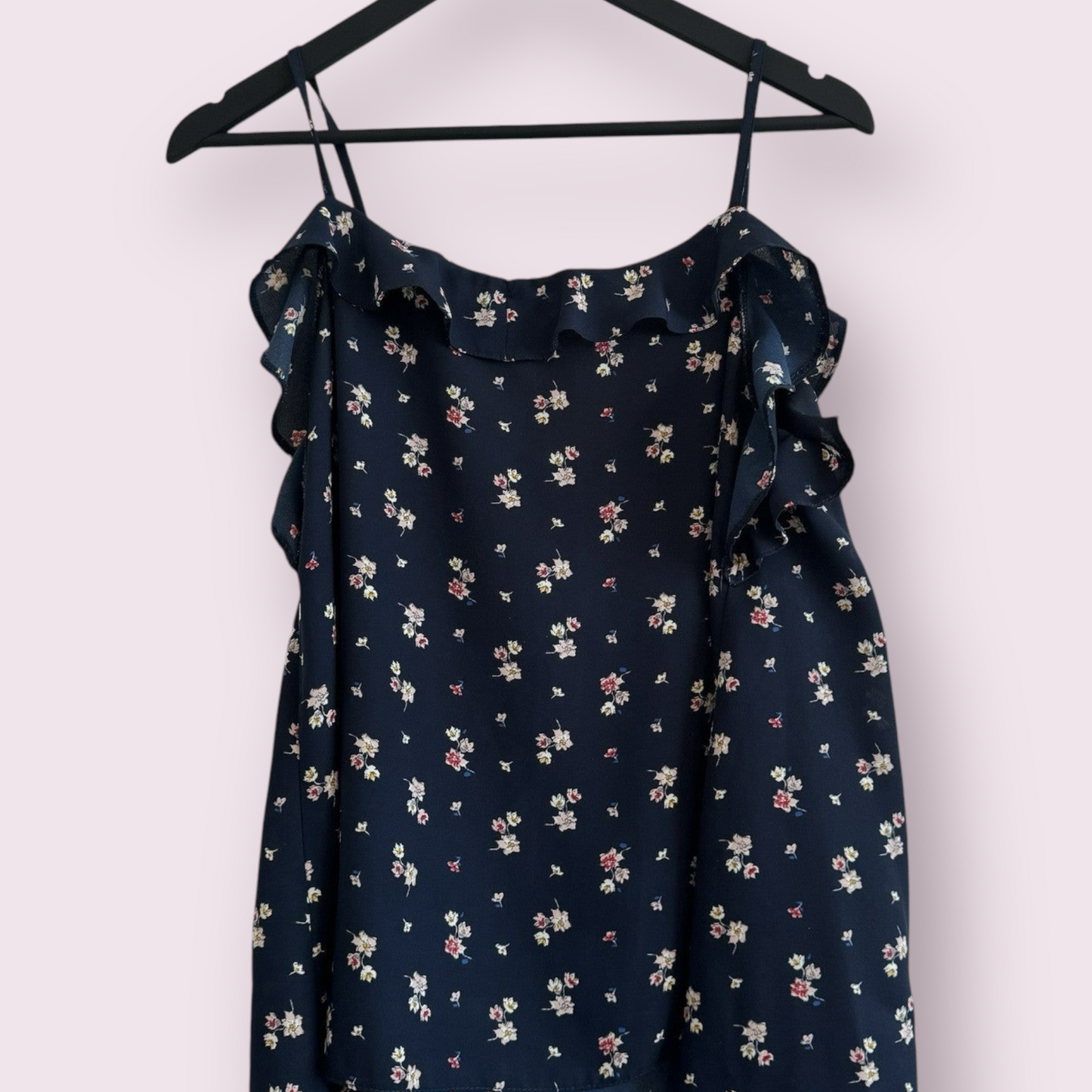 Atmosphere Size 16 UK Blue Floral Ruffle Sleeveless Top Spring Summer