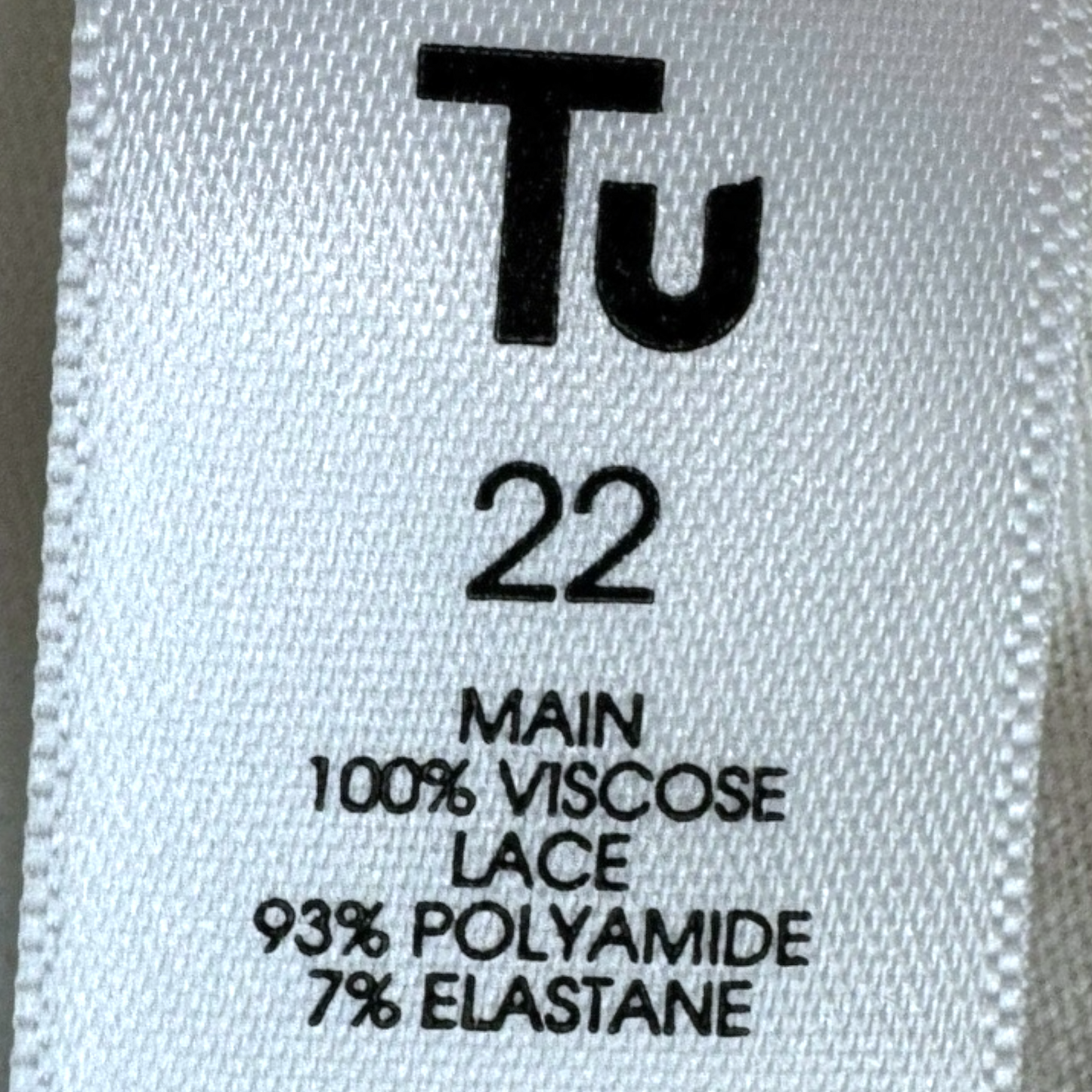 TU Size 22 UK Ivory Lace Short Sleeve Round Neck Layered Top