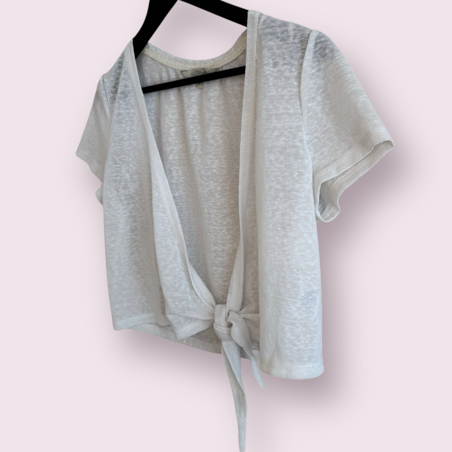 Debenhams Soft White Size 14 UK Short Sleeve Tie Front Shrug Bolero