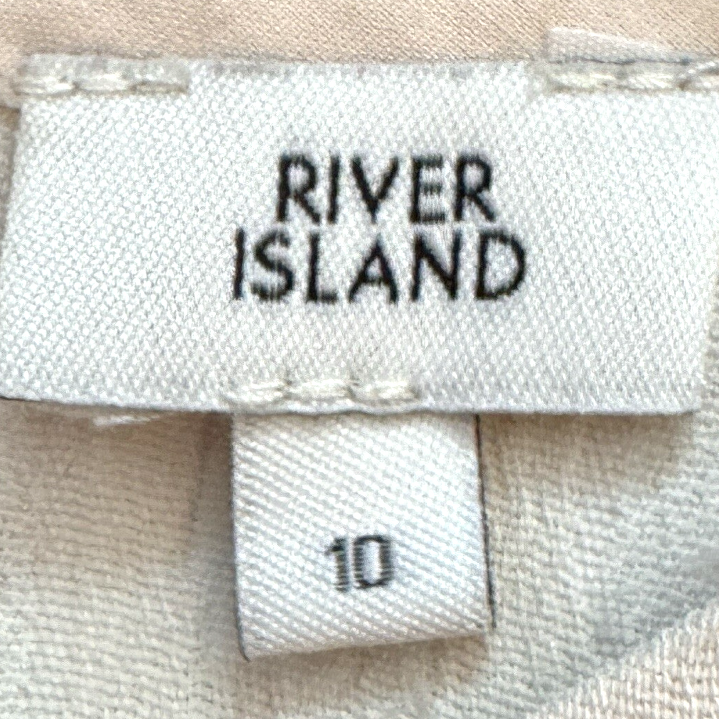 River Island Vanilla Textured Size 10 UK Flare 3/4 Sleeve Flare Hem Top