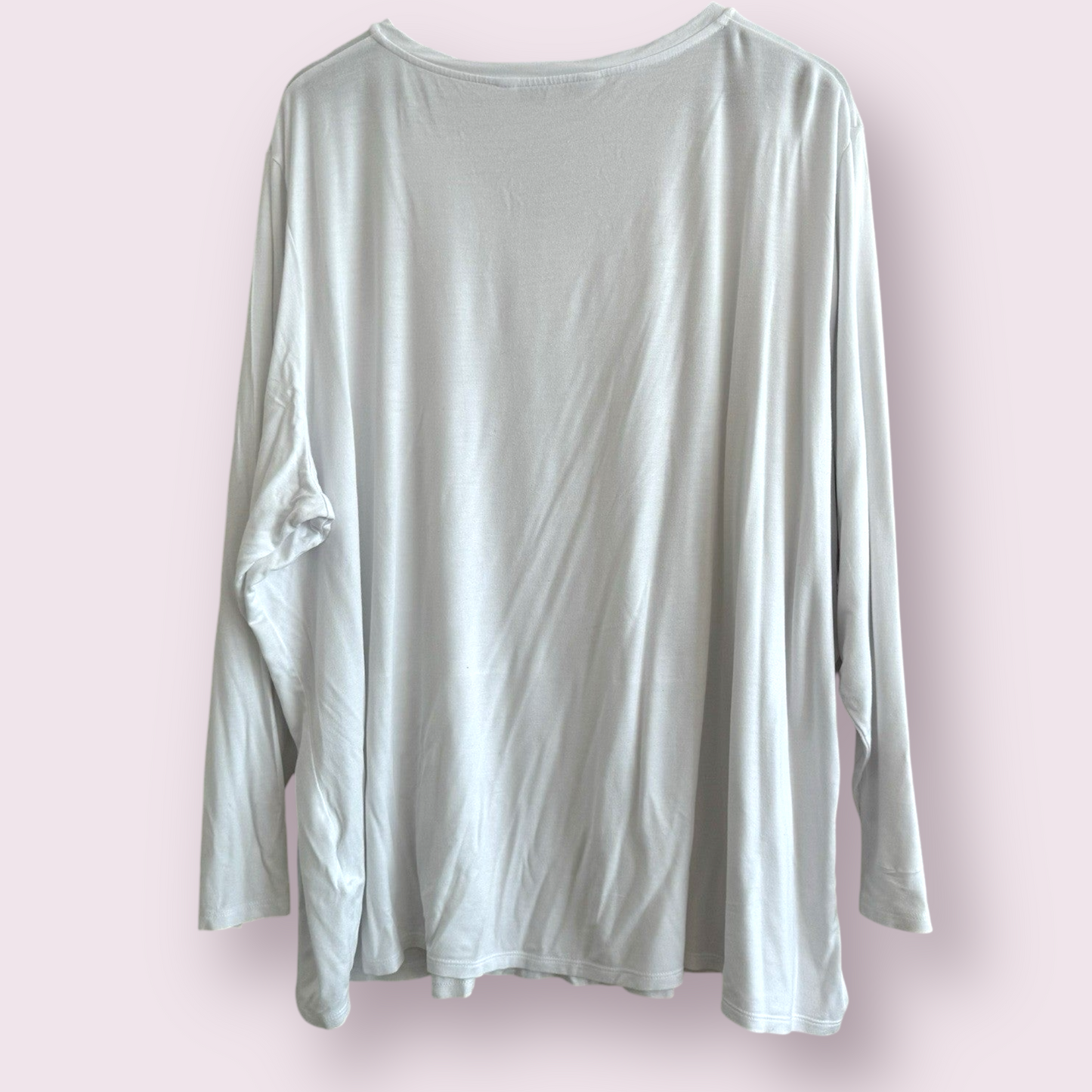 Capsule Size 28 UK White Long Sleeve V Neck Everyday Top With Pocket