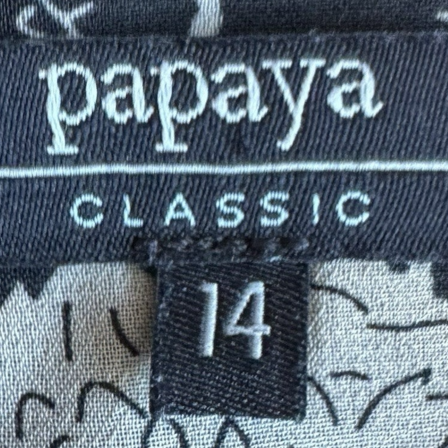 Papaya Size 14 UK Black Floral Lined Flare Over The Knee Skirt