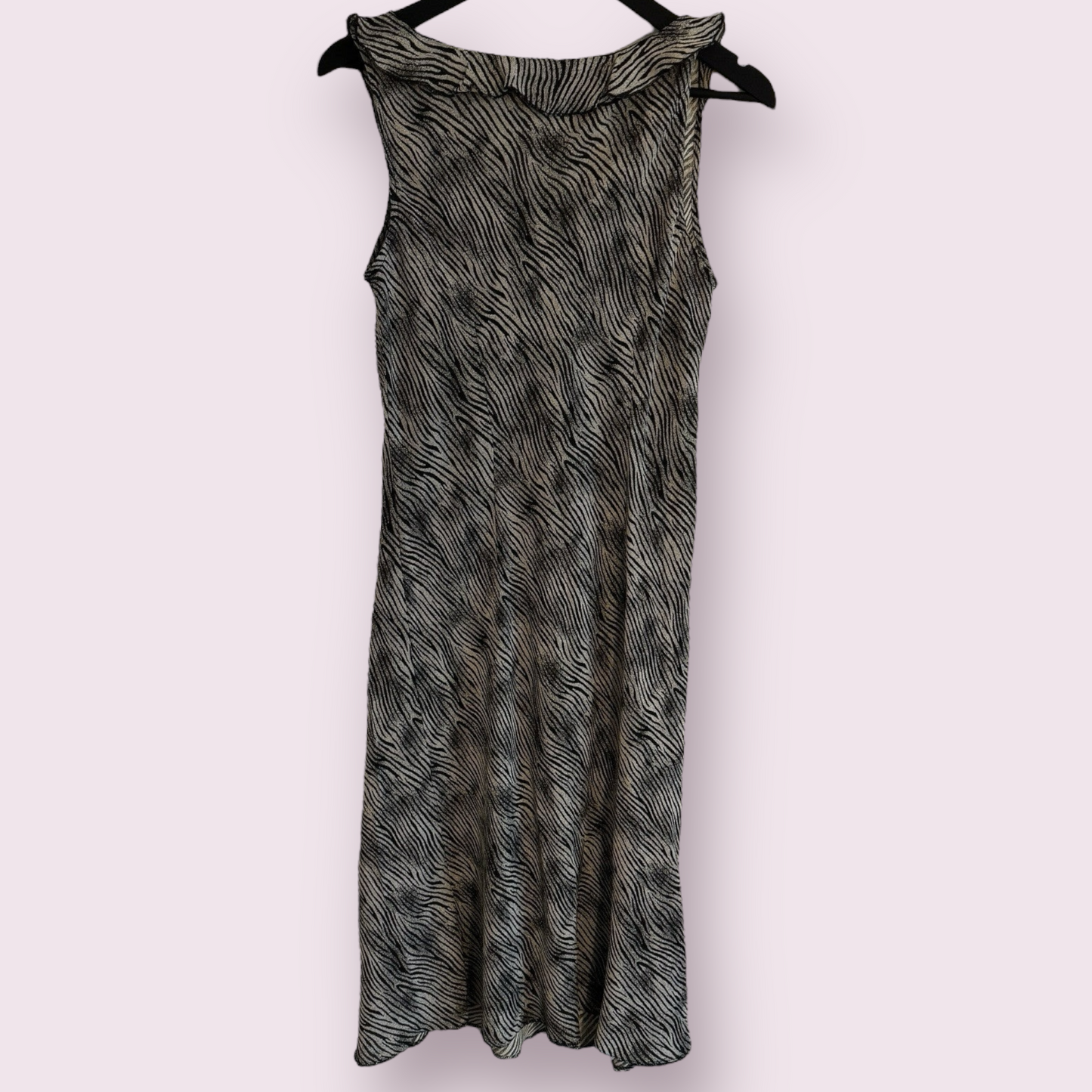 Wallis Black Mix Print Size 16 UK Sleeveless Midi Dress Spring Summer Ready