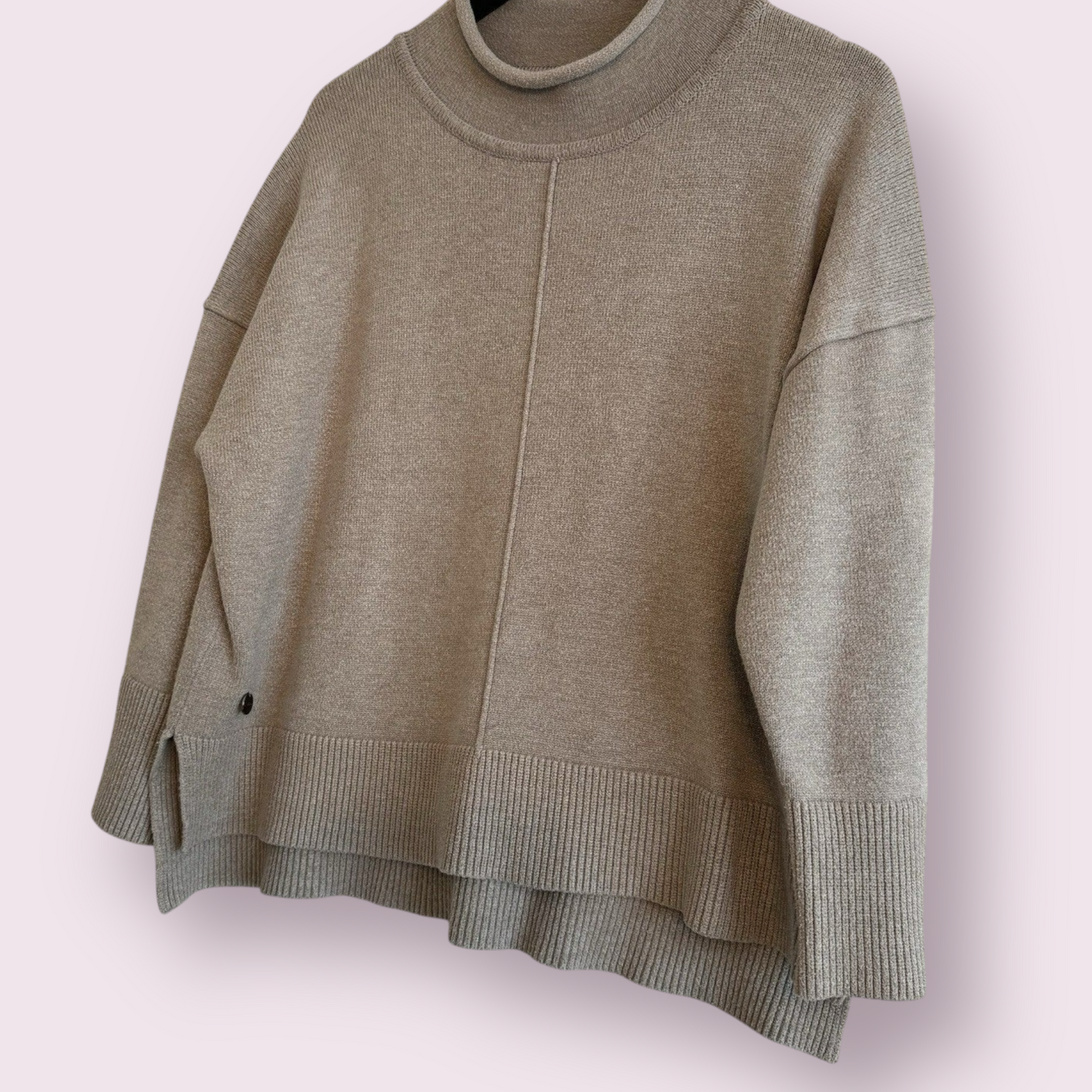 Malissa J Size 18 UK Mushroom Brown Cowl Neck Long Sleeve Jumper