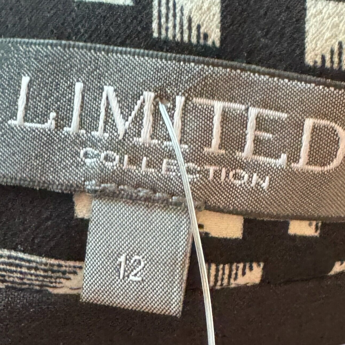 Limited Collection Black Geometric Size 12 UK Mini Lined Flare Skirt