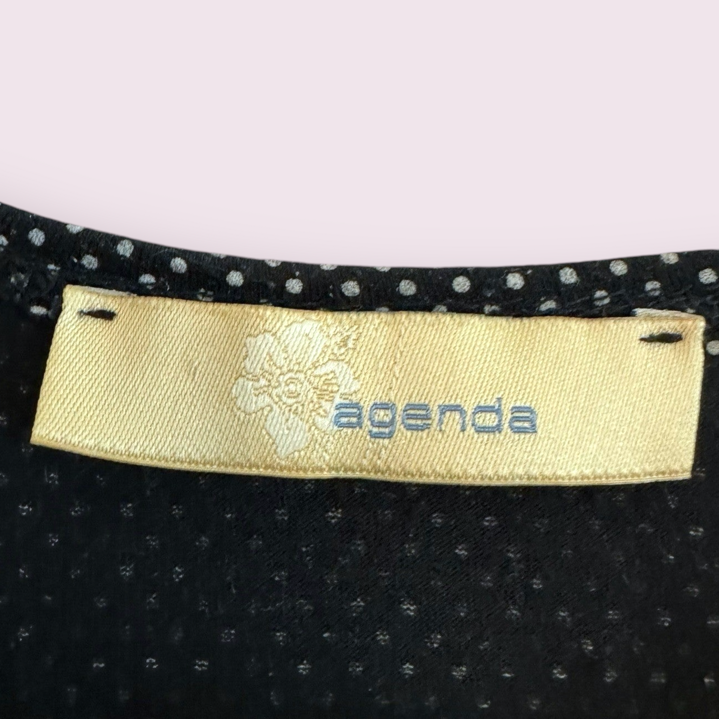 Agenda Size 22 UK Black Polka Dot Off The Shoulder Embroidered Neck Top