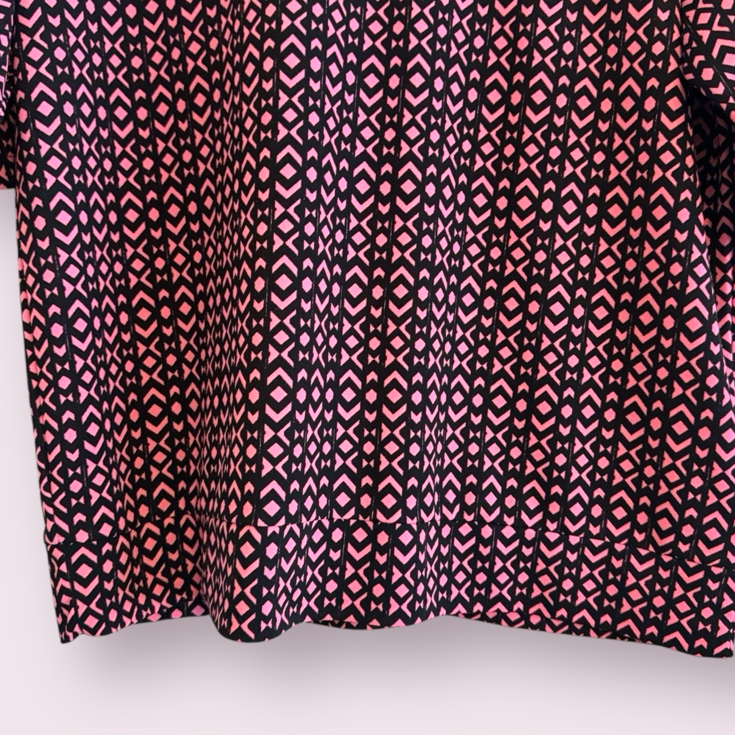 Next Size 14 UK Pink Geometric Short Sleeve Cut Out Back Top