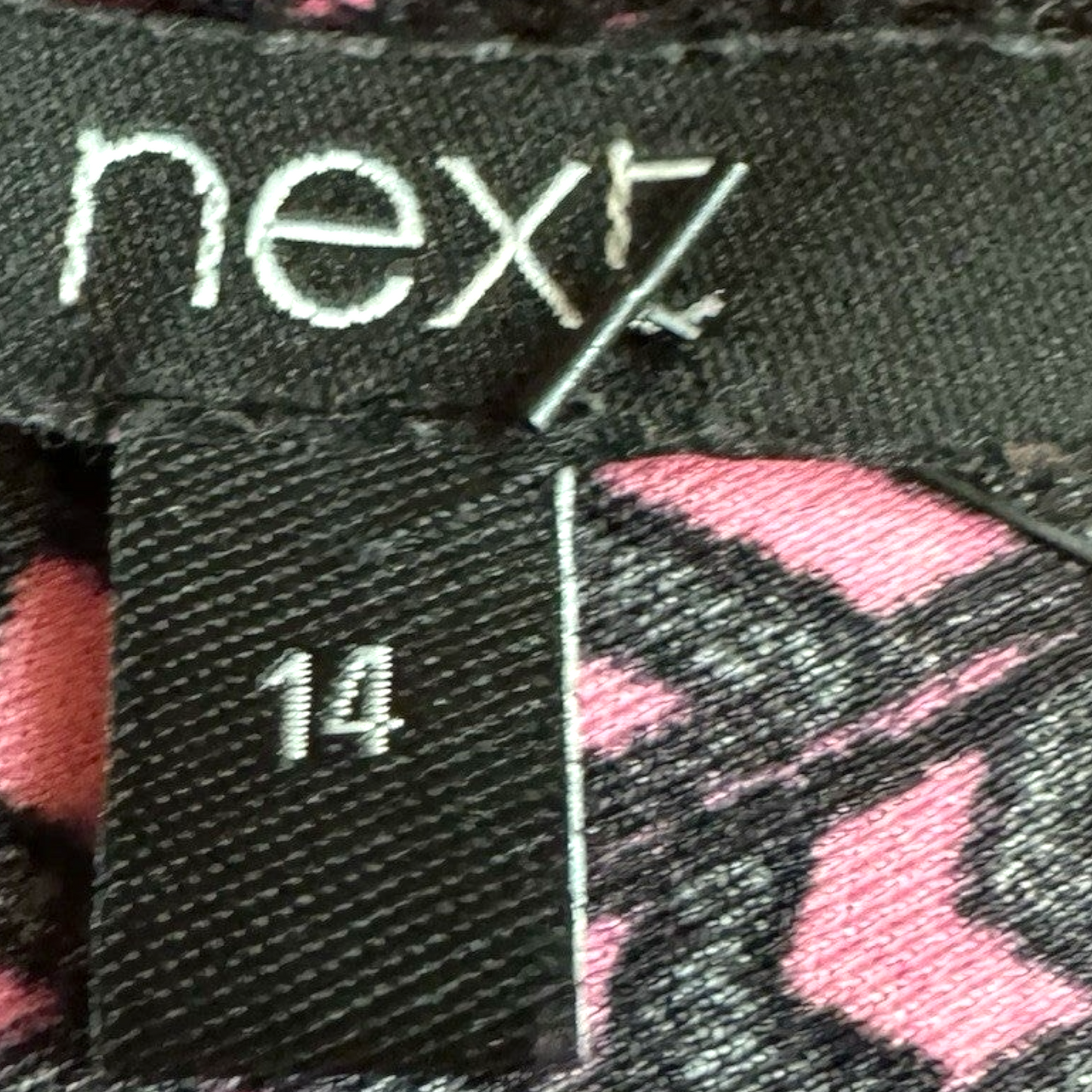 Next Size 14 UK Pink Geometric Short Sleeve Cut Out Back Top