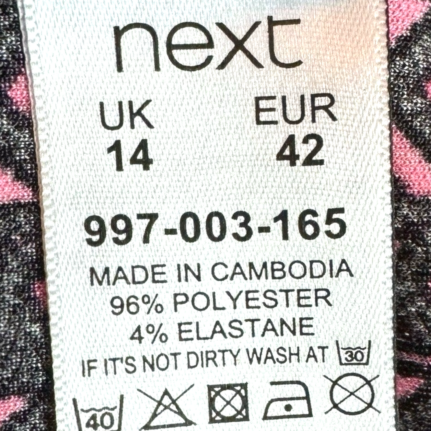 Next Size 14 UK Pink Geometric Short Sleeve Cut Out Back Top