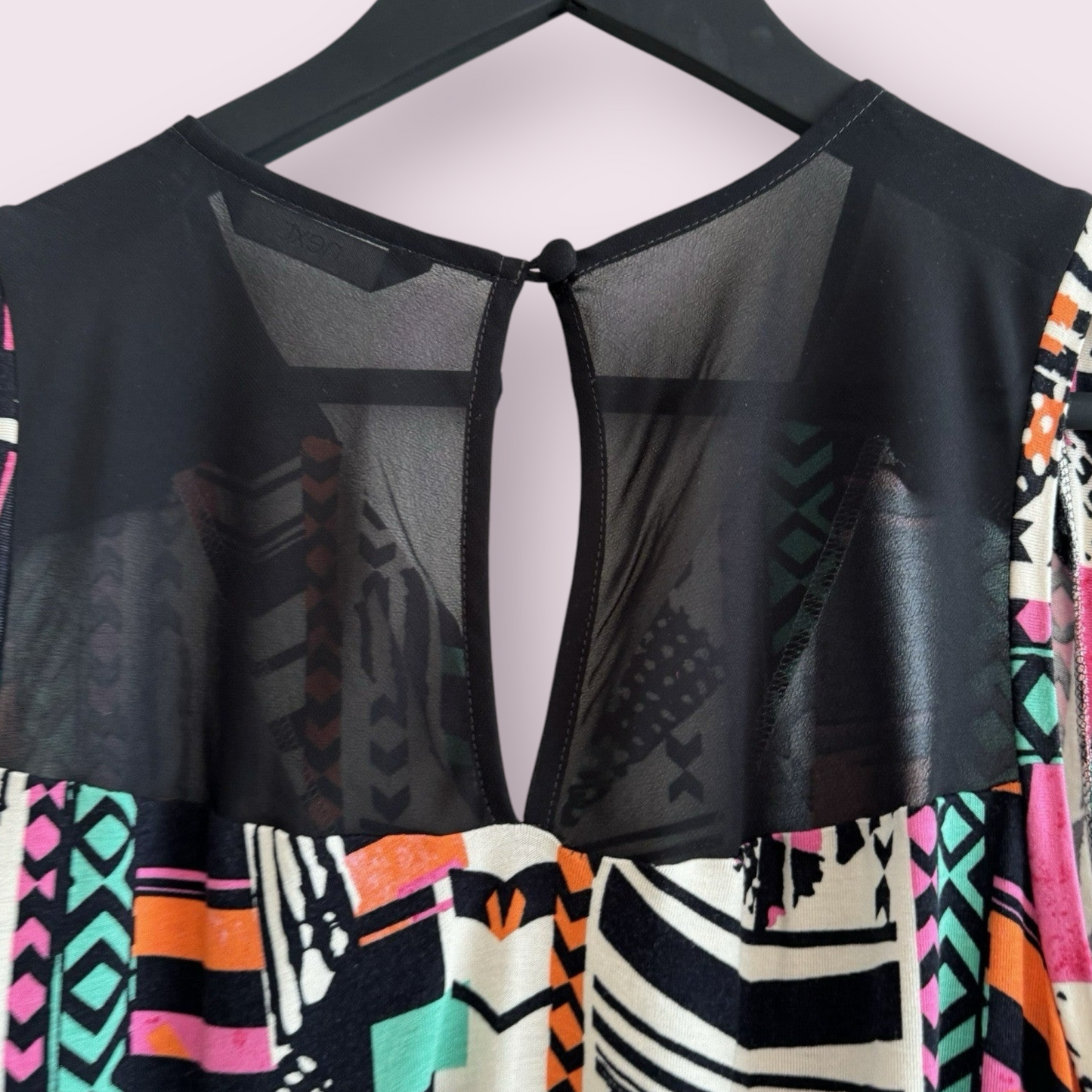 Next Size 12 UK Multicoloured Abstract Sleeveless V-Neck Top