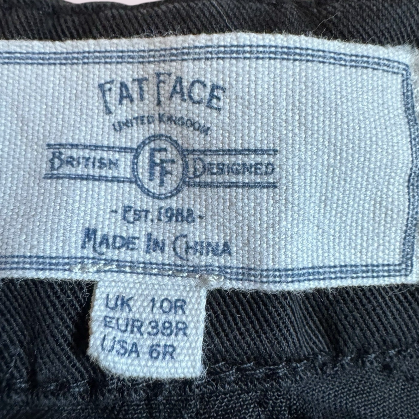 Fat Face Size 10 UK Black Wide Leg Cropped Trousers With Pockets And Belt