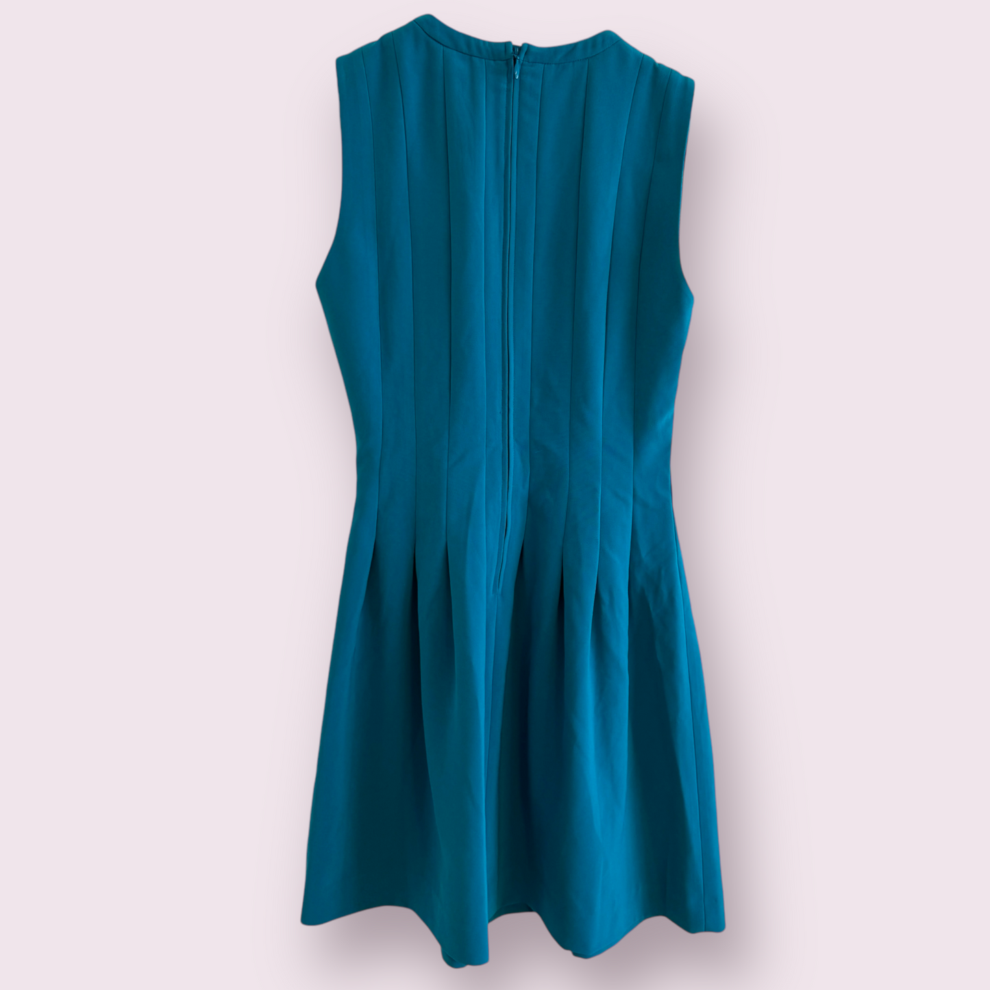 New H&M Turquoise Blue Size 12 UK Sleeveless Fit Flare Knee Length Dress