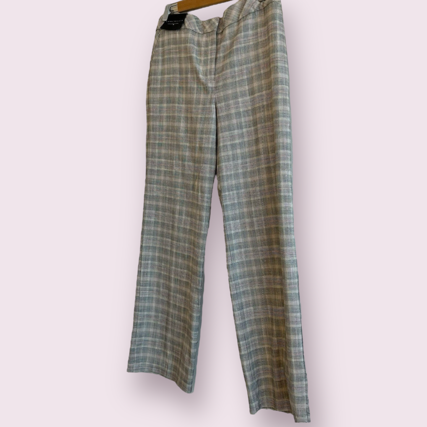 New Emma Willis Next Size 10 UK Grey Checked Wide Leg High Waisted Trousers