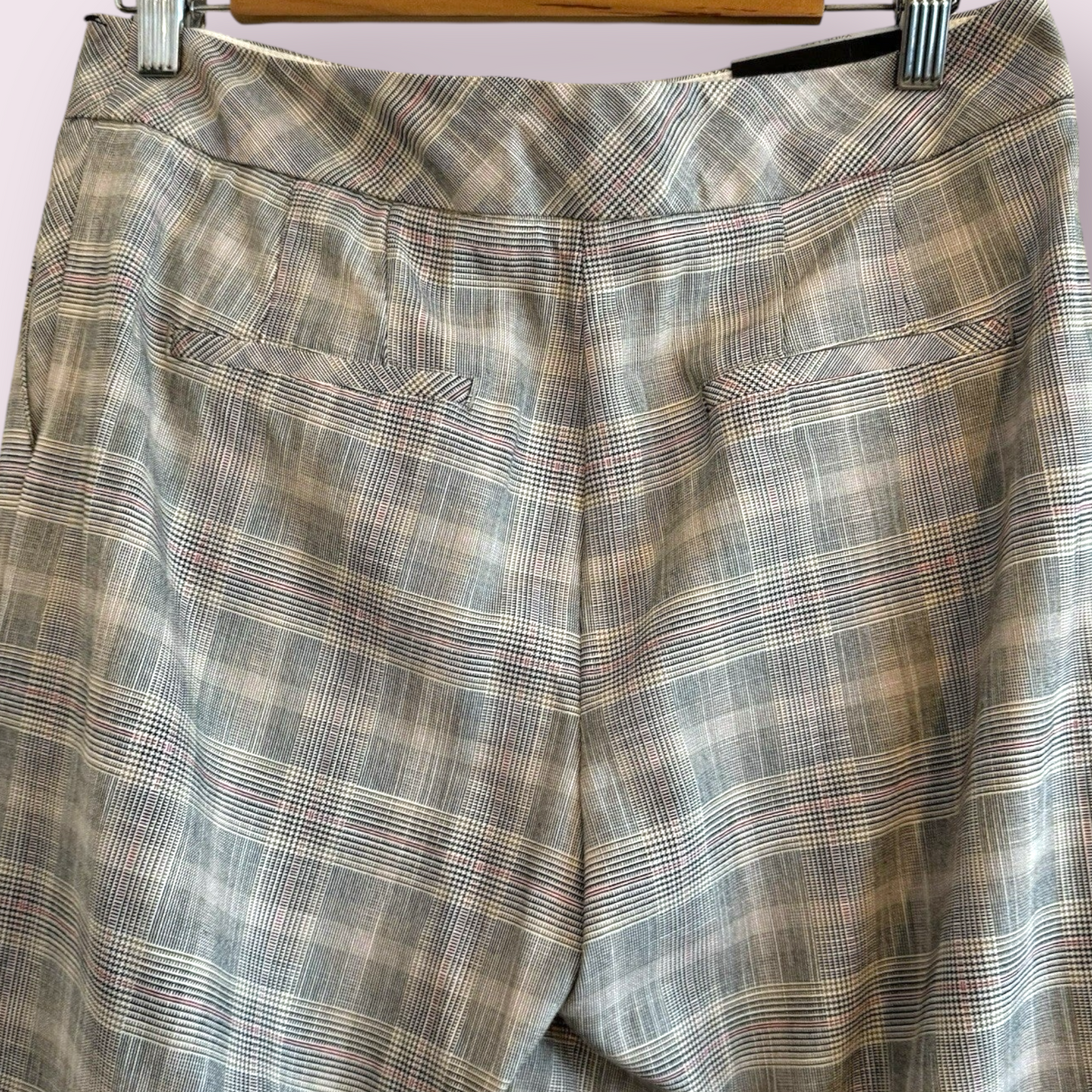 New Emma Willis Next Size 10 UK Grey Checked Wide Leg High Waisted Trousers