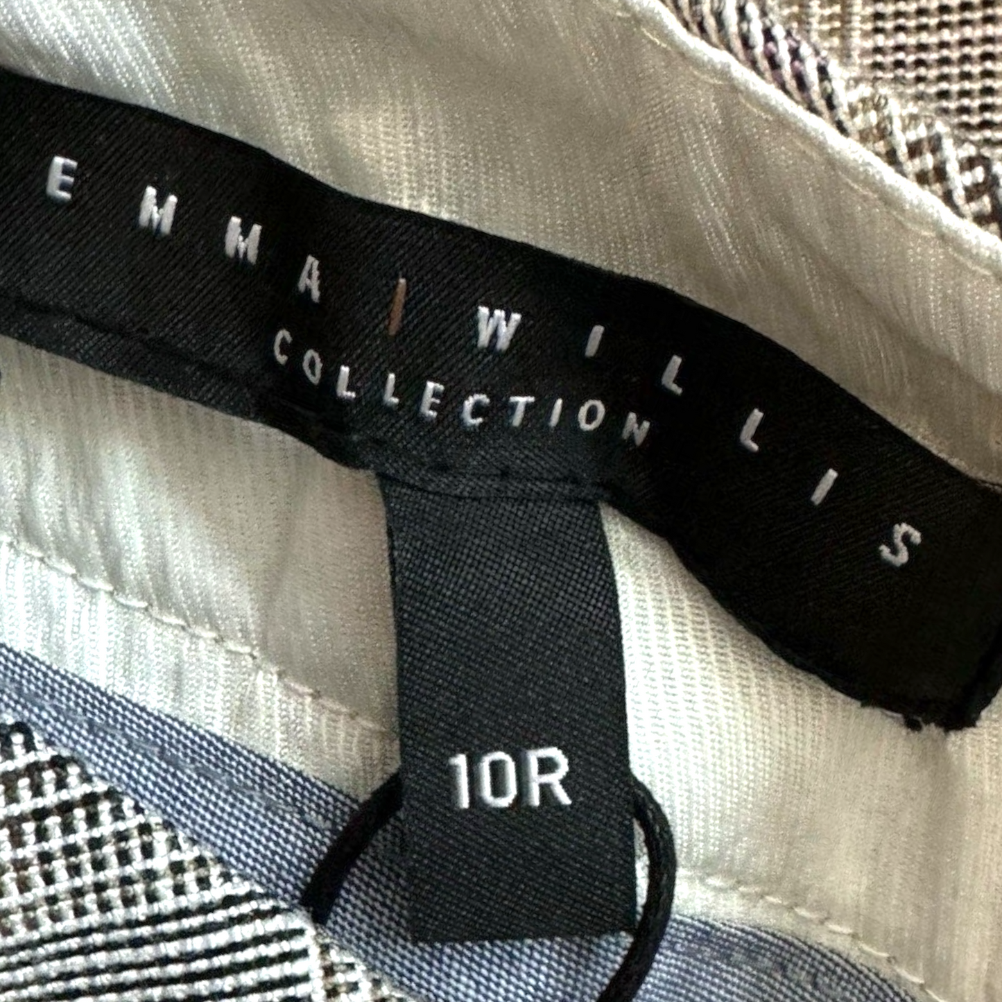 New Emma Willis Next Size 10 UK Grey Checked Wide Leg High Waisted Trousers