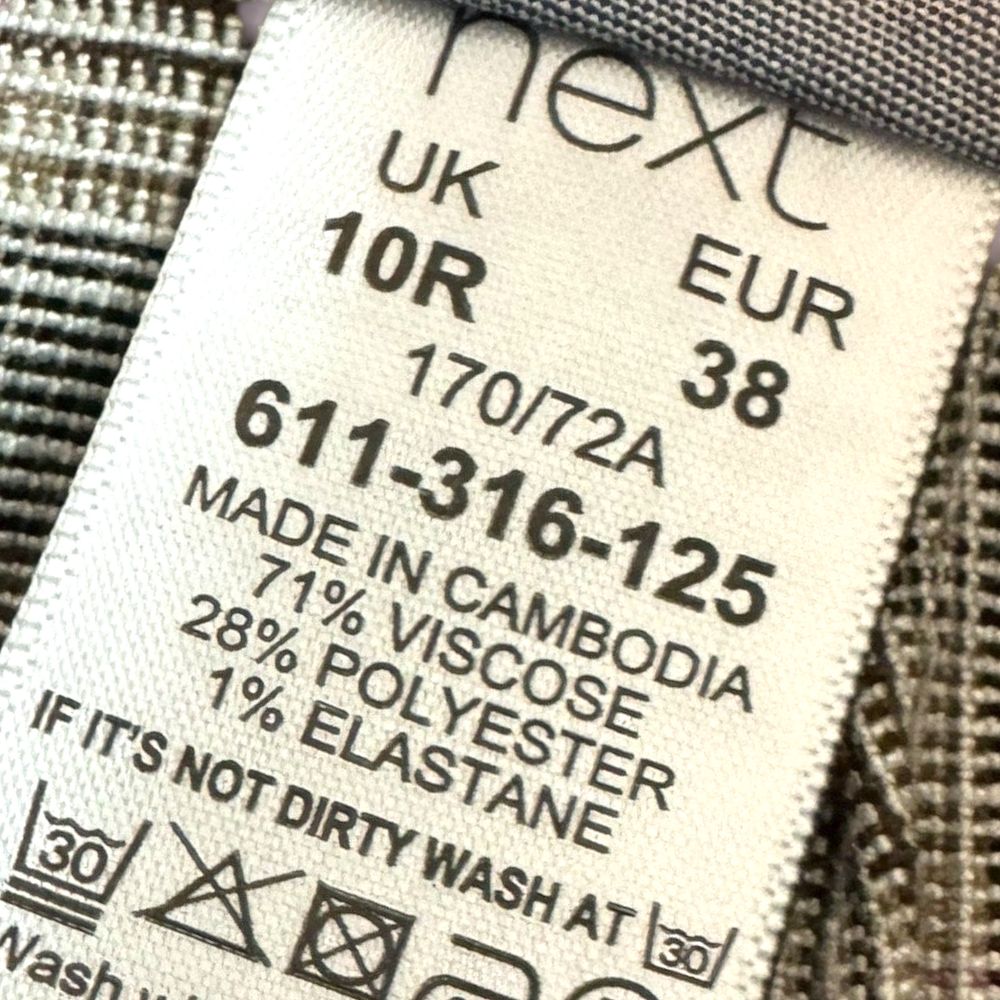 New Emma Willis Next Size 10 UK Grey Checked Wide Leg High Waisted Trousers