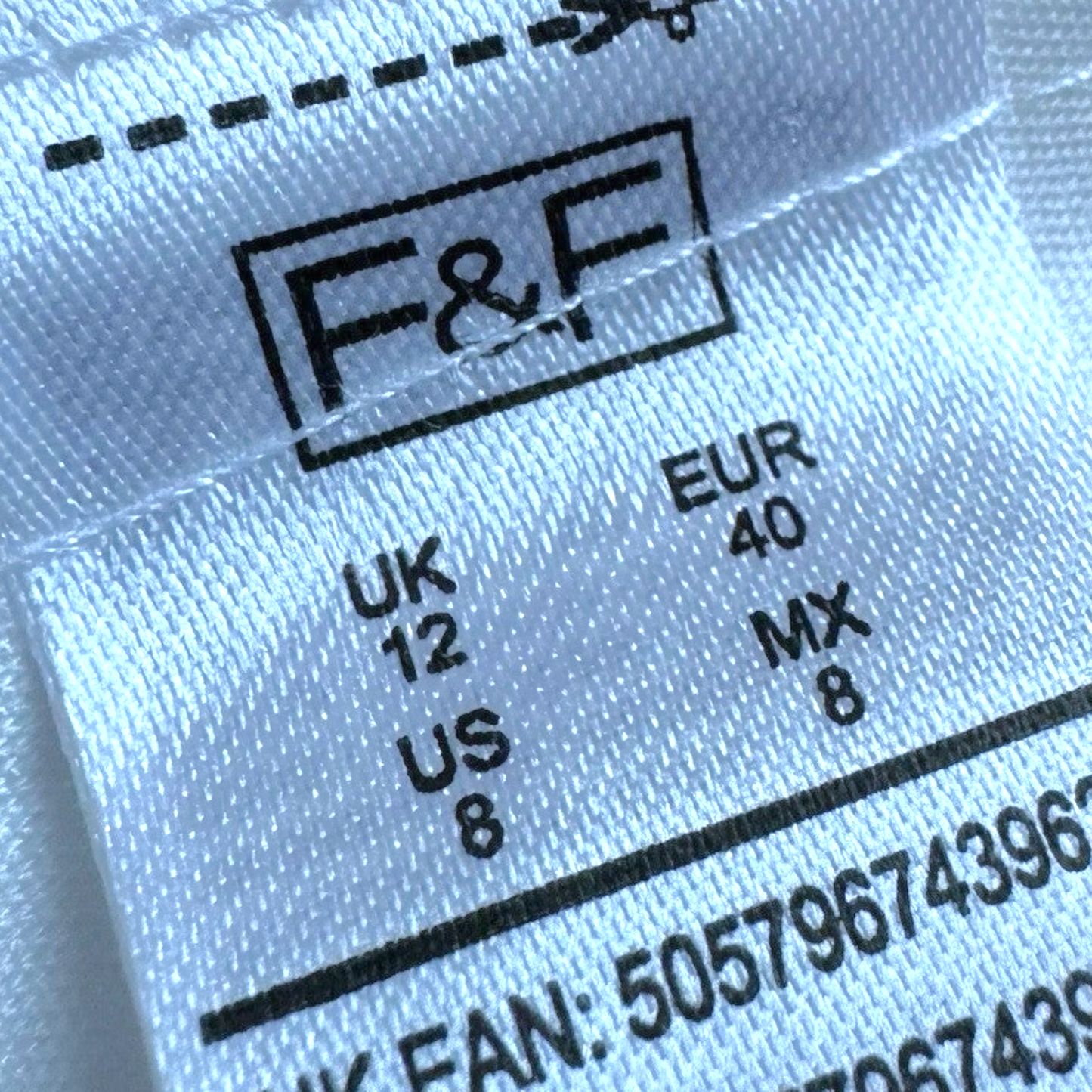 F&F Size 12 UK Ivory Flat Front Button Accent High Waisted Trousers