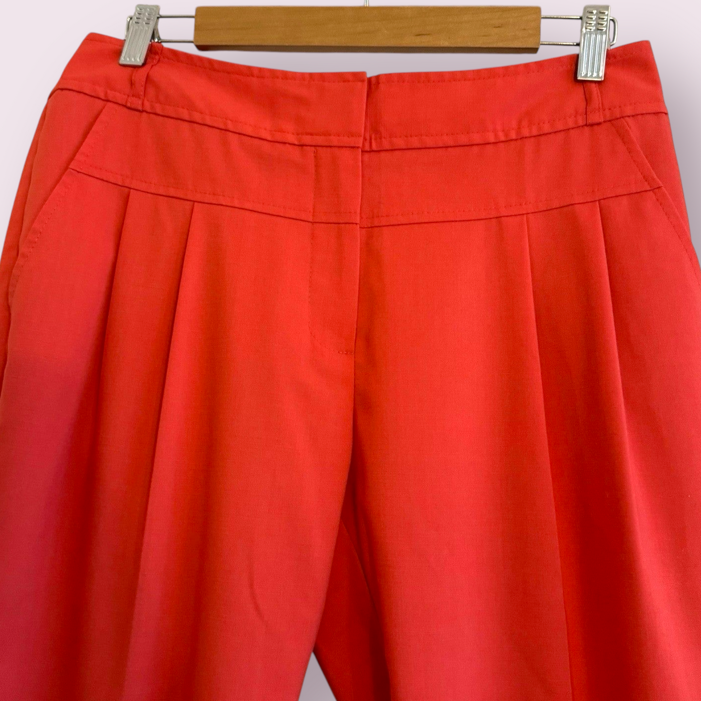 Next Size 10 UK Coral Pleated Front Turn Up Ankle Trousers