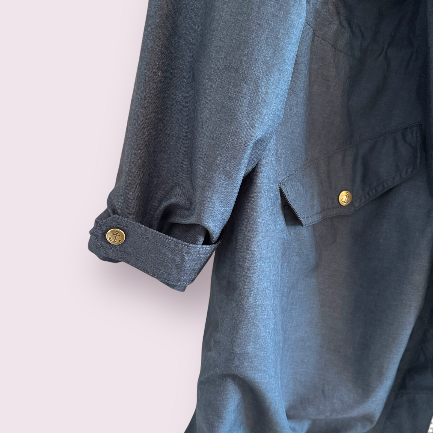 Seasalt Dark Blue Size 14 UK Waterproof Hooded Rain Jacket Coat