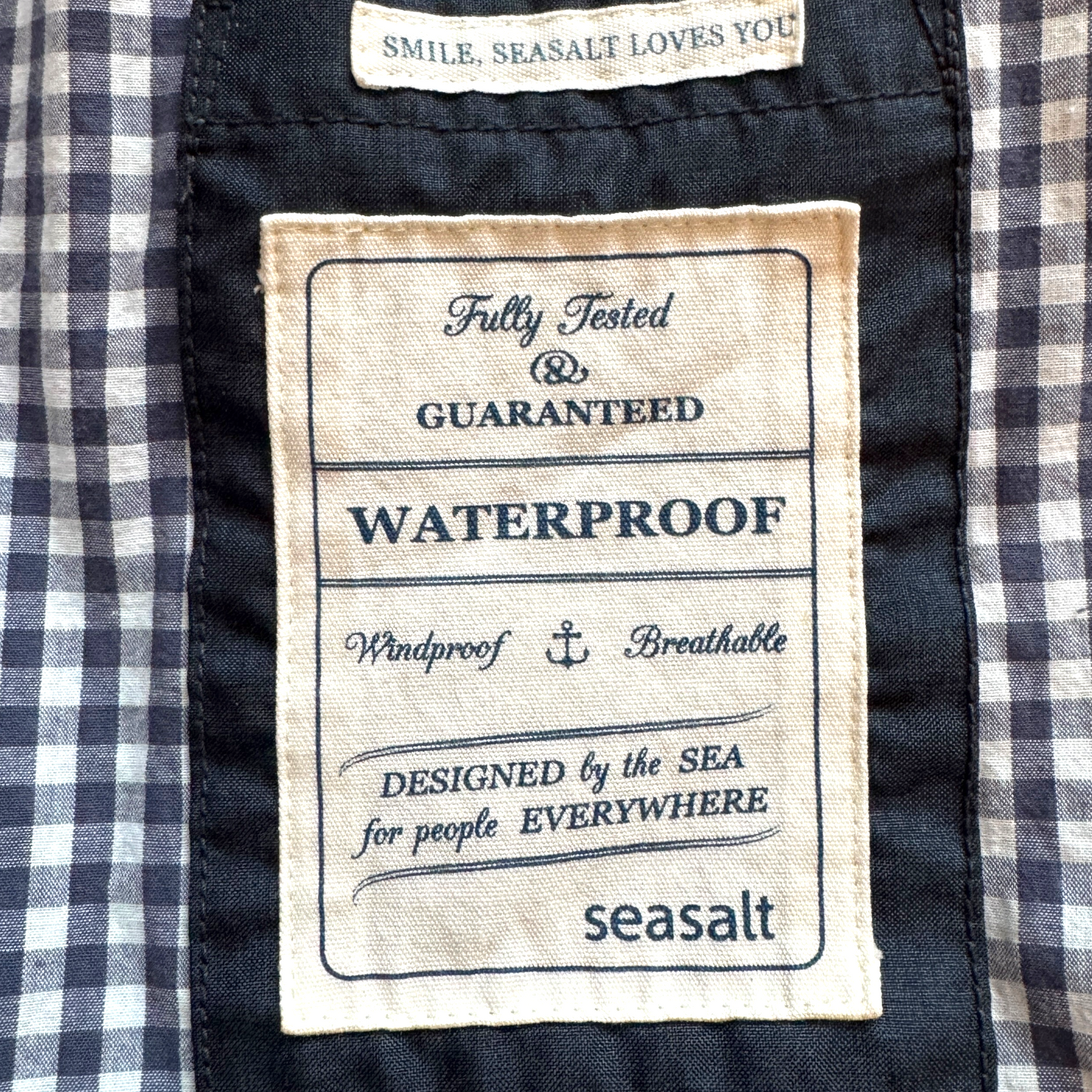 Seasalt Dark Blue Size 14 UK Waterproof Hooded Rain Jacket Coat