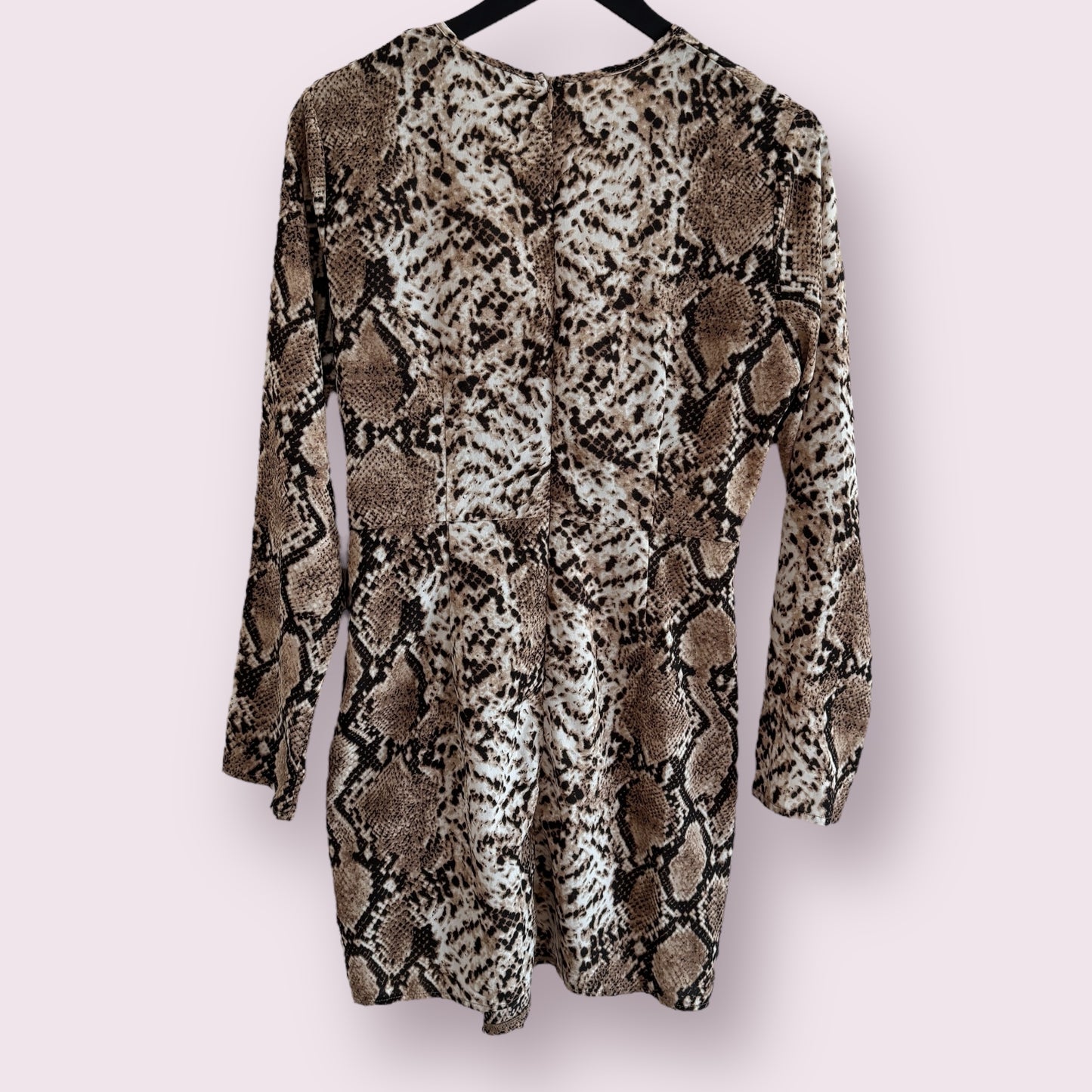 I Saw It First Animal Print Size 12 UK Long Sleeve Faux Wrap Dress