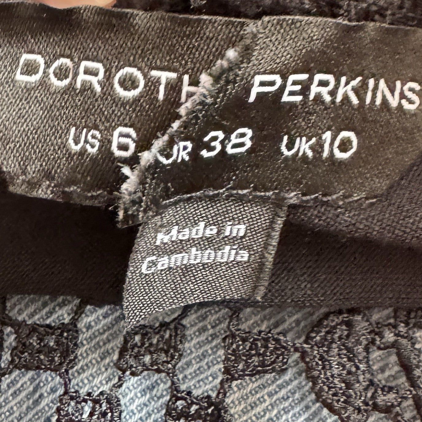 Dorothy Perkins Black Size 10 UK Openwork Lined Sleeveless Top