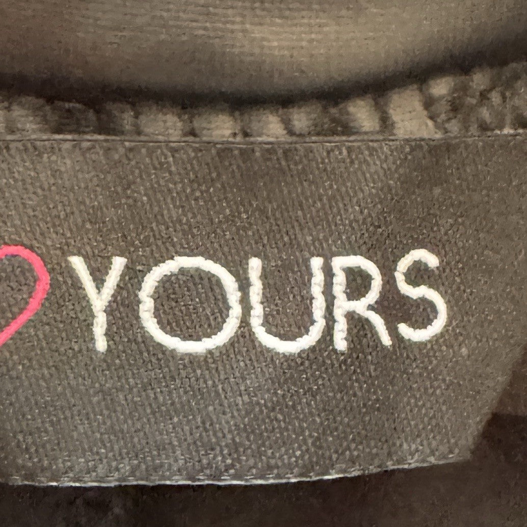Yours Black Faux Leather Size 24 UK Pull On Trousers Ankle Slits
