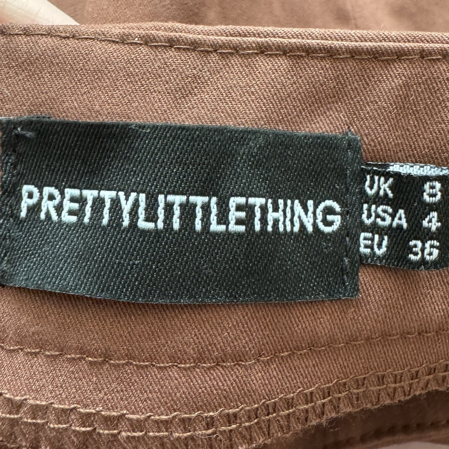PrettyLittleThing Brown SIZE 8 UK Cuffed Pockets Trousers