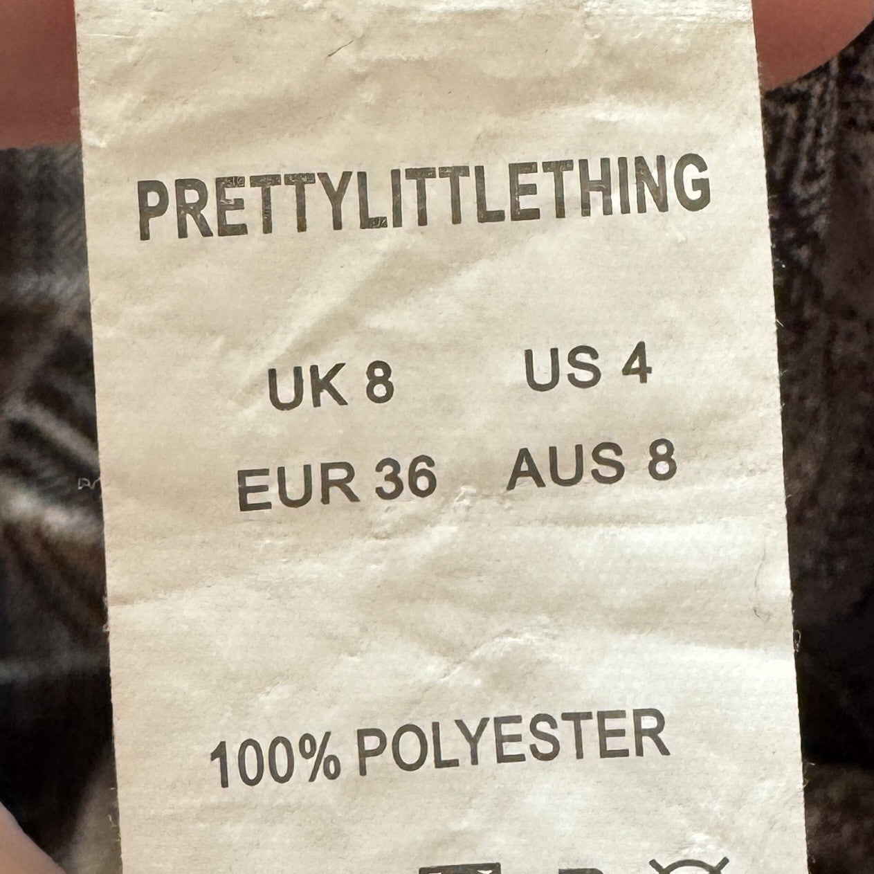 PrettyLittleThing Tartan Mix Check Size 8 UK Pockets Wide Leg Trousers Pull On