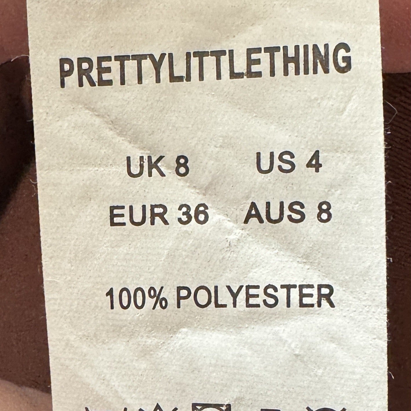 PrettyLittleThing Brown SIZE 8 UK Cuffed Pockets Trousers