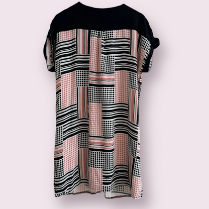 Select Size 16 UK Multi Short Sleeve Short Zip Accent T-Shirt Dress