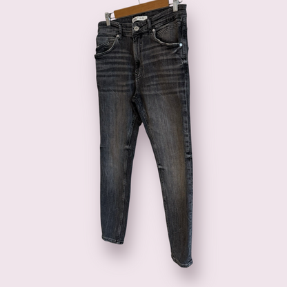 Zara Charcoal Grey Size 10-12 UK Slim Tapered Washed Jeans