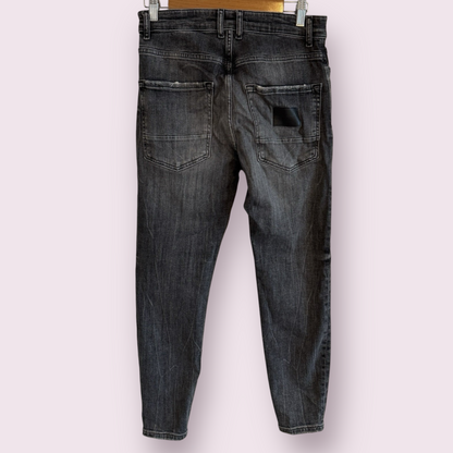 Zara Charcoal Grey Size 10-12 UK Slim Tapered Washed Jeans