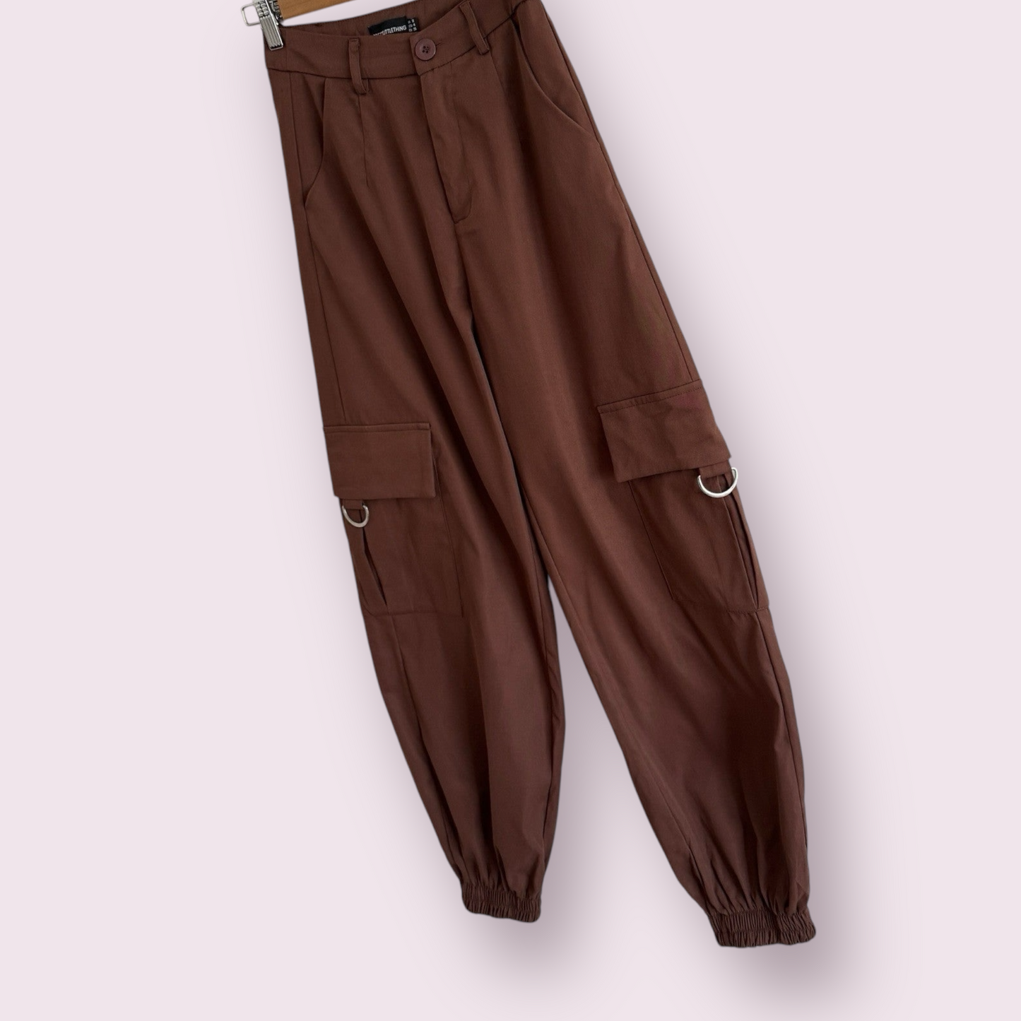 PrettyLittleThing Brown SIZE 8 UK Cuffed Pockets Trousers