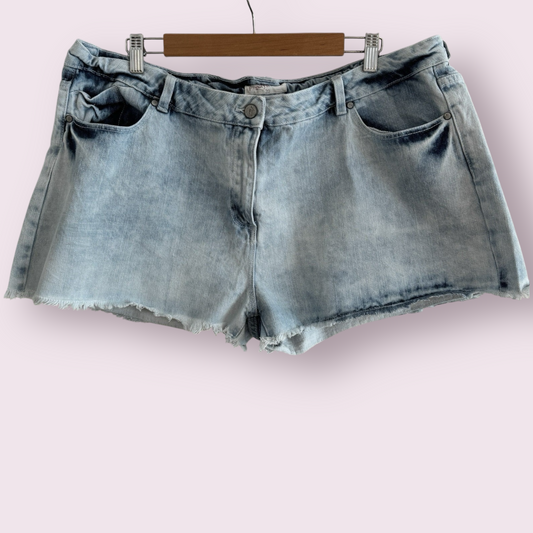Papaya Bleached Blue Size 20 UK Denim Cut Off Shorts