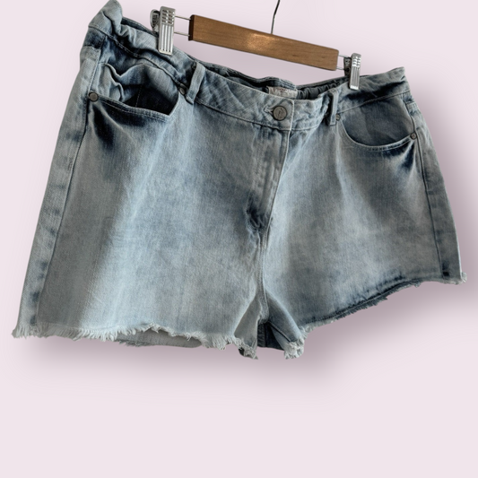 Papaya Bleached Blue Size 20 UK Denim Cut Off Shorts