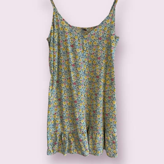 Nobodys Child Multi Floral Size 16 UK Sleeveless Spring Summer Ruffle Hem Dress
