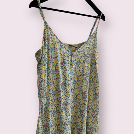 Nobodys Child Multi Floral Size 16 UK Sleeveless Spring Summer Ruffle Hem Dress