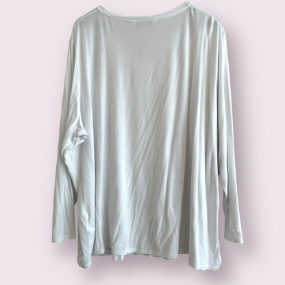 Capsule Size 28 UK White Long Sleeve V Neck Everyday Top With Pocket