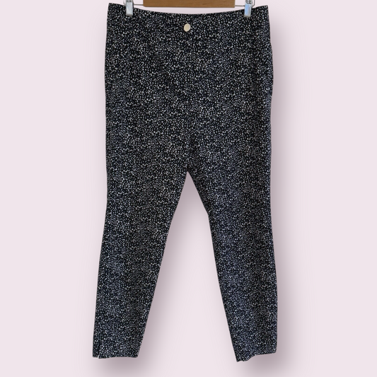 Et Vous Navy Spotty Size 12 UK Tapered Trousers