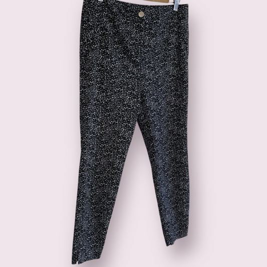Et Vous Navy Spotty Size 12 UK Tapered Trousers